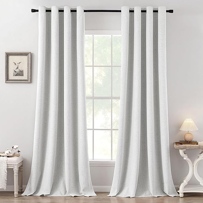 MIULEE 100% Blackout Linen Textured Curtains by MIULEE