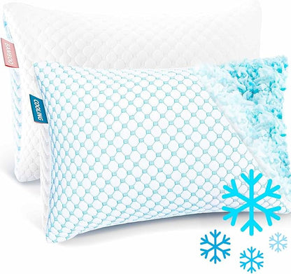 Nestl King Size Cooling Pillow for Sleeping 2 Pack, Luxury Shredded Memory Foam by Nestl