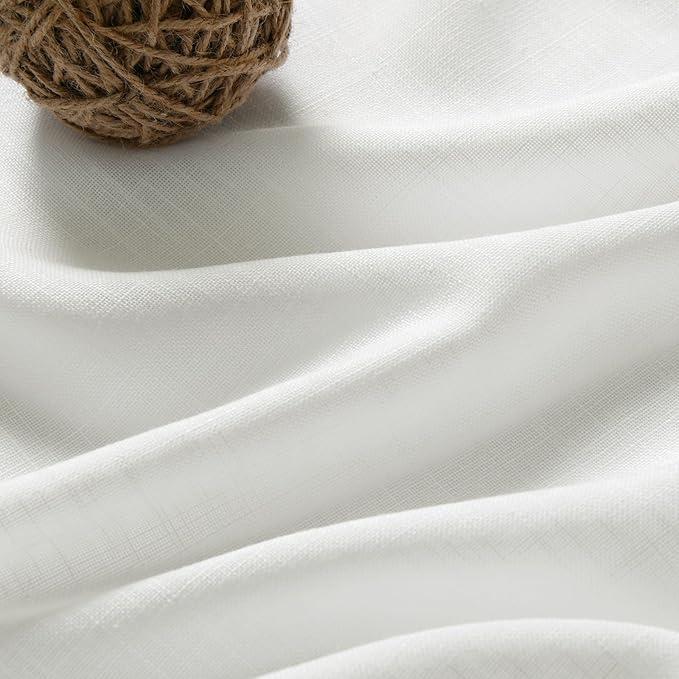 Linen Off White Curtains 120 inch Extra Long - Image 5