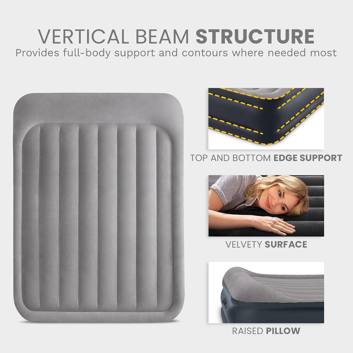 intex 64135ed dura-beam plus deluxe pillow rest air, front angle view