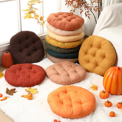 Fumete 12 Pcs Floor Pillows Cushions Seating 16 x 16 Inches Color Round Seat - Image 4