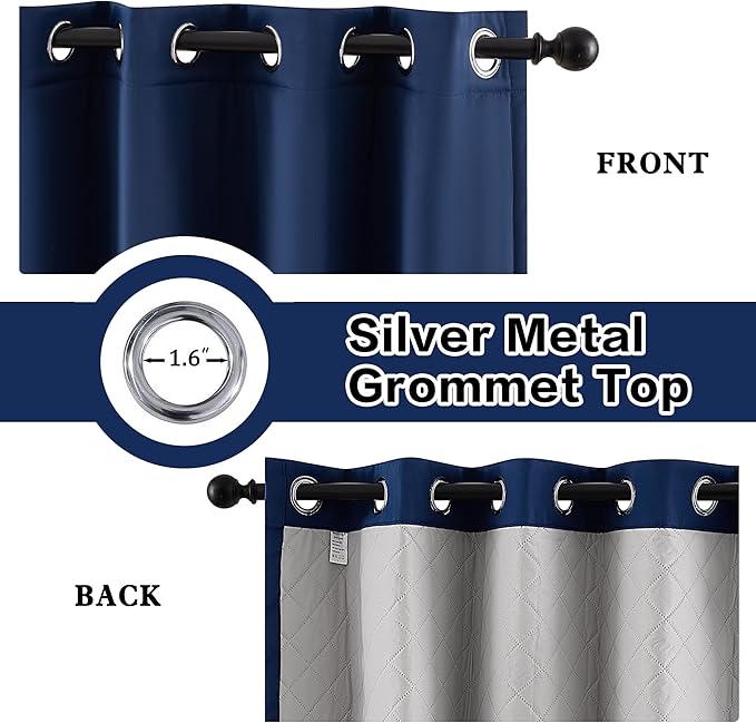 3-in-1 Thermal Grommet Blackout Curtains - Image 2