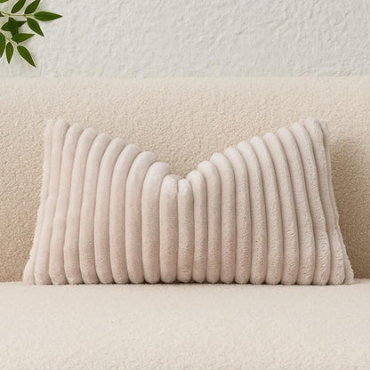 Kevin Textile Soft Plush 12x20 Inch Lumbar Pillow Cover 1 Pack, Luxury Fluffy by KevinTextile