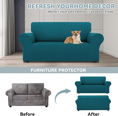 LURKA Stretch Loveseat Sofa Slipcovers 1 Piece Couch Covers - Image 3
