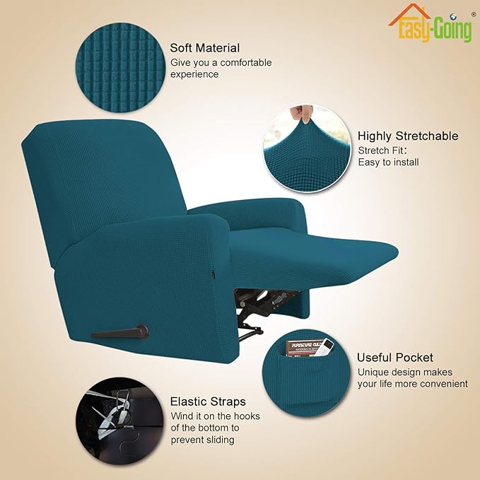 Easy-Going Recliner Stretch Sofa Slipcover Sofa Cover 4-Pieces Furniture - Image 3