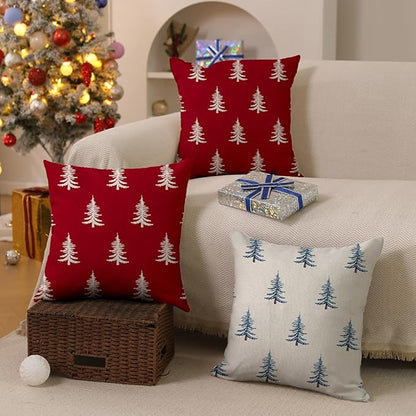 DFXSZ Christmas Pillow Covers 16x16 inch Set of 2 Christmas Tree Decorative Red - Image 4