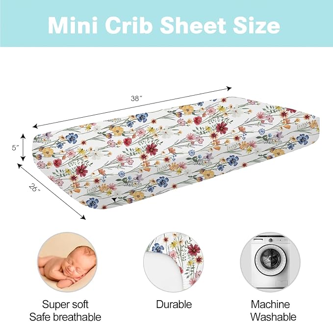 bimocosy Mini Crib Sheets, Pack and Play Sheets - Image 2