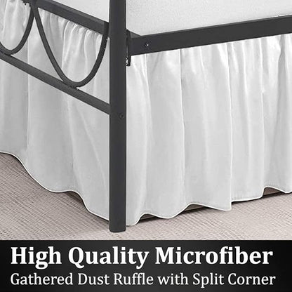 SKY BEDDINGS - King Size Ruffled Bed Skirt - 24 Inch Drop Dust Ruffle Bed Skirt - Image 4