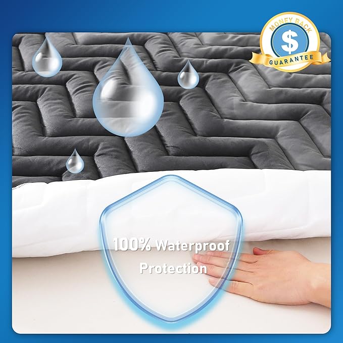 Unilibra Twin XL Size Mattress Protector Waterproof Quilted, Fitted Mattress Pad - Image 2