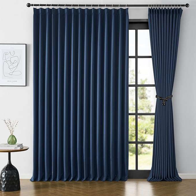 Extra Wide Width Patio Sliding Door Curtains 90 Inces Long 2 Panels, Vertical by KEQIAOSUOCAI