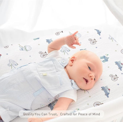 Muslin Bassinet Fitted Sheets, 2 Pack - Image 6