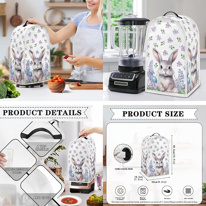 Easter Day Decoration Cute Rabbit Kitchen Appliance Covers Set - Image 3
