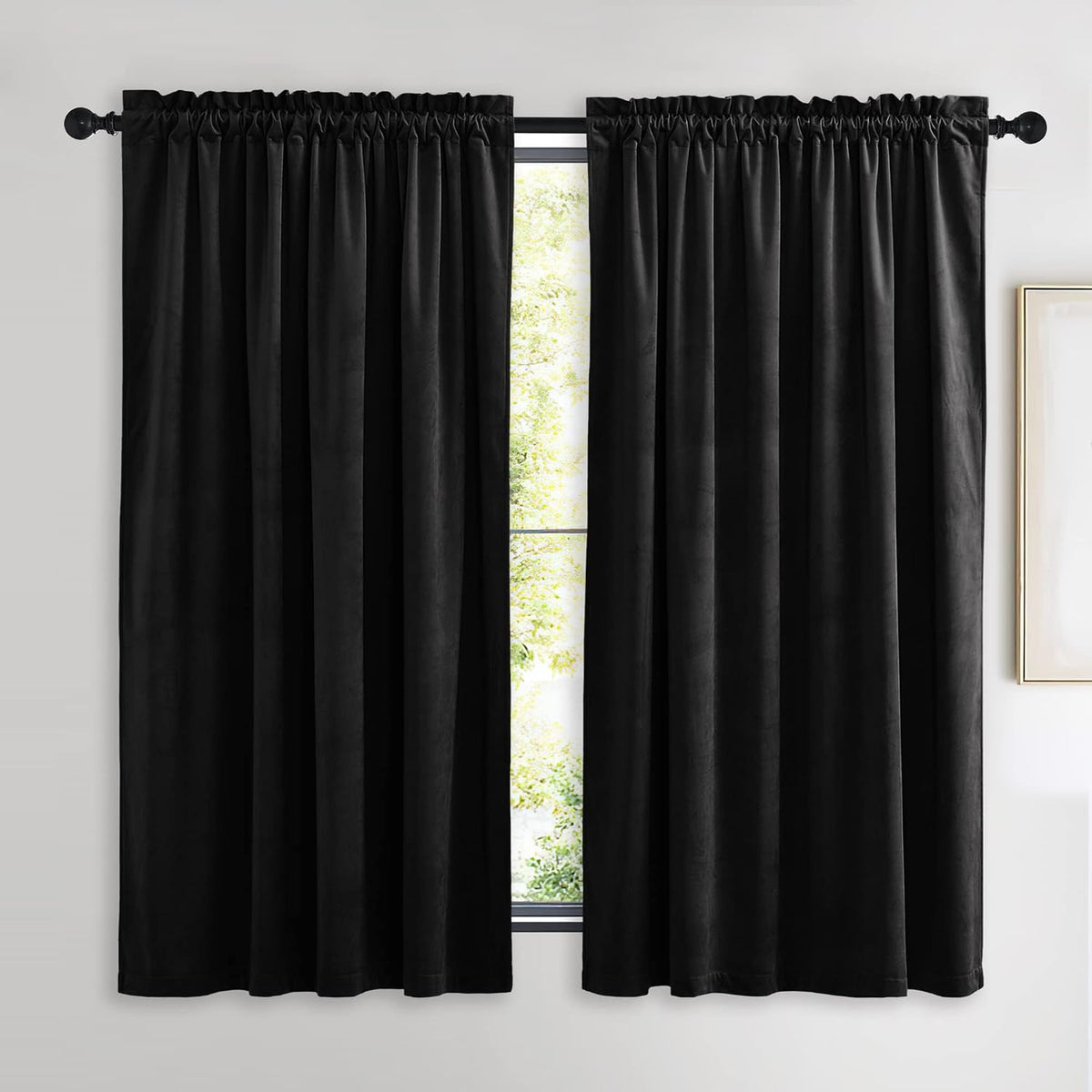 nicetown black out velvet curtains 63 inches long, main product view