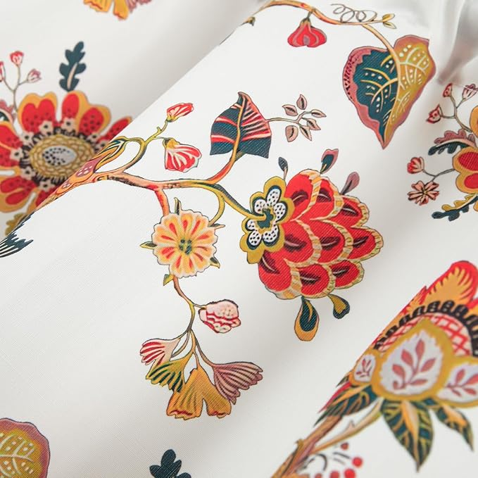 Leeva Floral Bedroom Valance Curtains, Linen Textured Valance Home Decor Rod - Image 6
