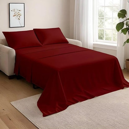 NON Sticky cotton Full Size Sleeper Sofa Sheets, 4 Piece Egyptian Cotton Bed by Non-StickyCotton