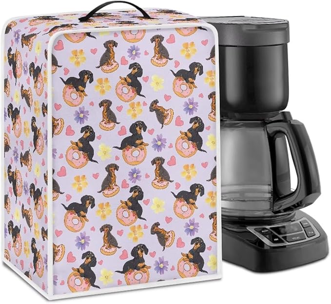 Mumeson Cute Dachshund Coffee Maker Cover, Dust Resistant Washable Covers by Mumeson