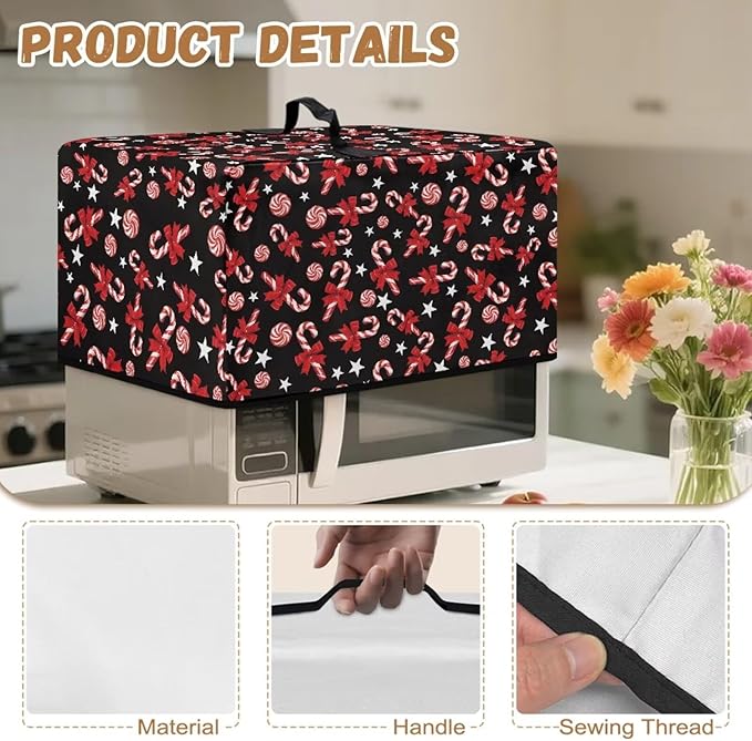 Microwave Oven Grill Cover Protector, Christmas Lollipop Waterproof Dust-Proof - Image 7
