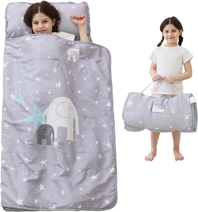 Toddler Nap Mat with Pillow and Blanket, Extra Large Rolled Napping Mats by Unknown
