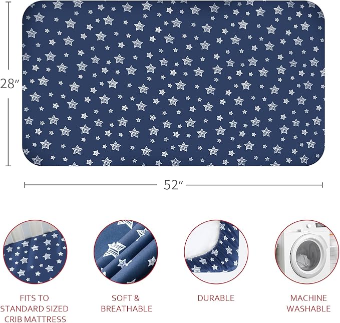 Crib Sheets for Boys or Girls 4 Pack, Fitted Crib Sheet for Standard Size Crib - Image 5