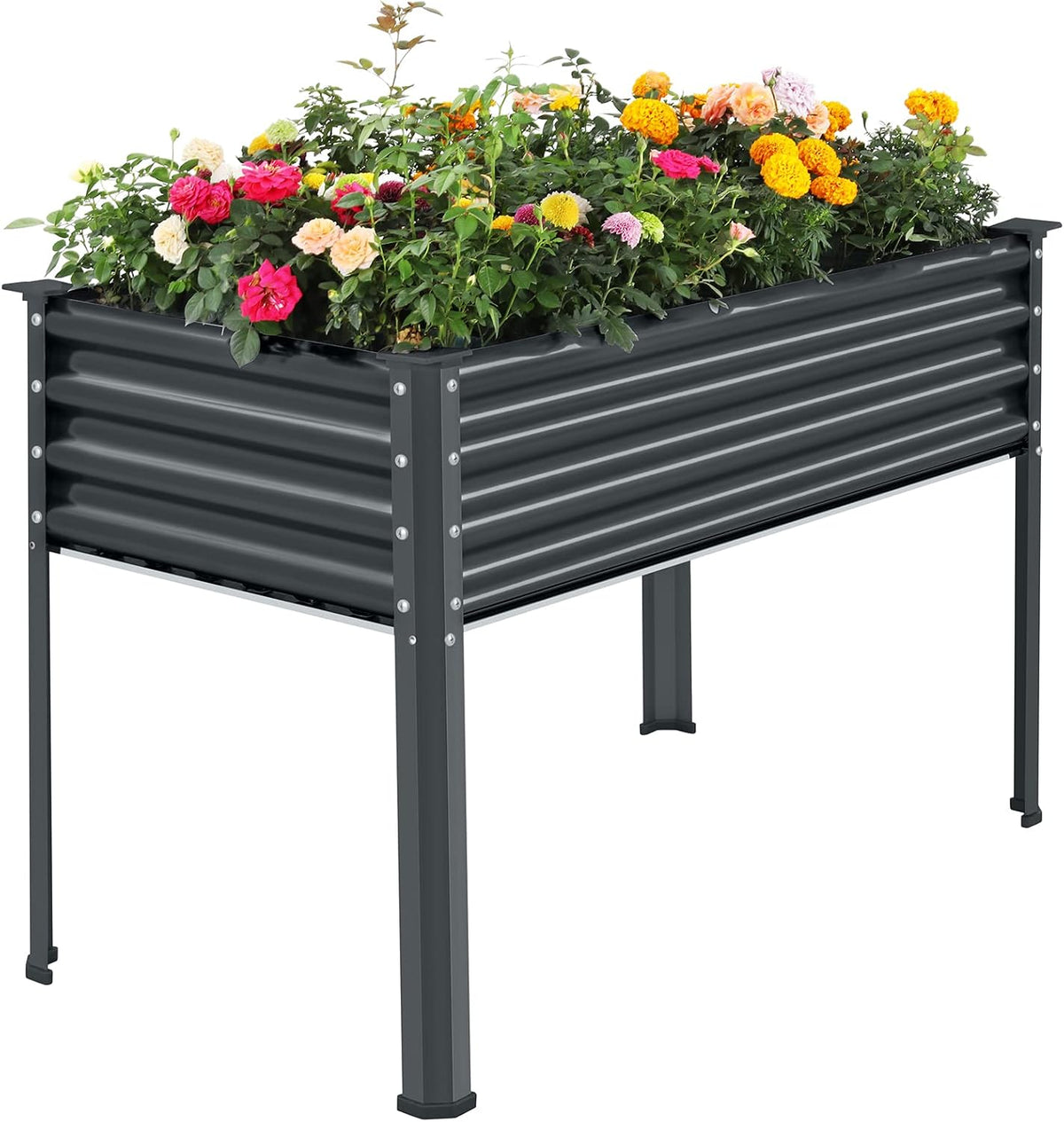 land guard galvanized raised garden bed with legs, main product view