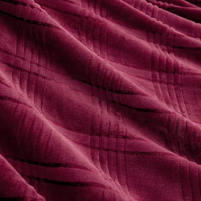Oversized King Fleece Blanket 120x120 Inches, Seamless Soft Cozy 3D Jacquard - Image 4