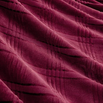 Oversized King Fleece Blanket 120x120 Inches, Seamless Soft Cozy 3D Jacquard - Image 4