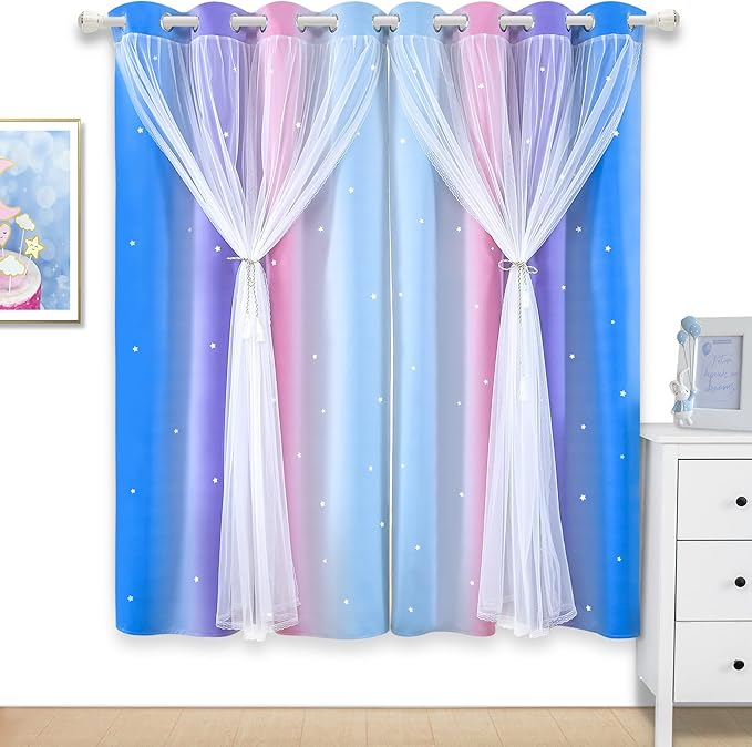 Kinryb Christmas Blackout Star Kids Curtains - Image 5