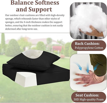 Waterproof Outdoor Chair Cushion Set of 4, Outdoor Cushions - Image 5
