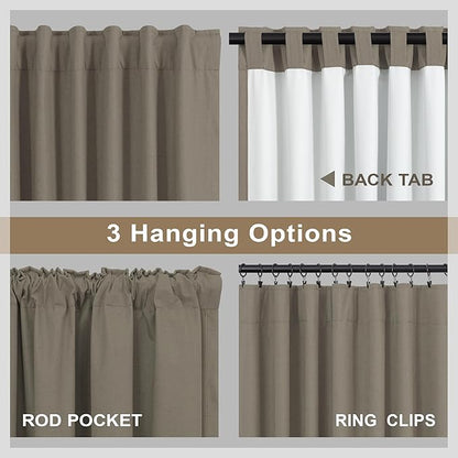 Brown Blackout Curtains 90 Inch Length Thick Linen Patio Drapes - Image 5