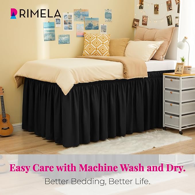 RIMELA Dorm Bed Skirt Twin XL 36 Inch Drop - Image 2