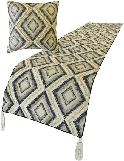 The HomeCentric King/Queen/Twin Blue Decorative CA King 86"x18" Bed Runner - Image 2