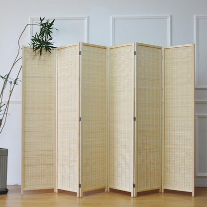 furnnylane 6 panel bamboo room divider – 5.6 shown in use