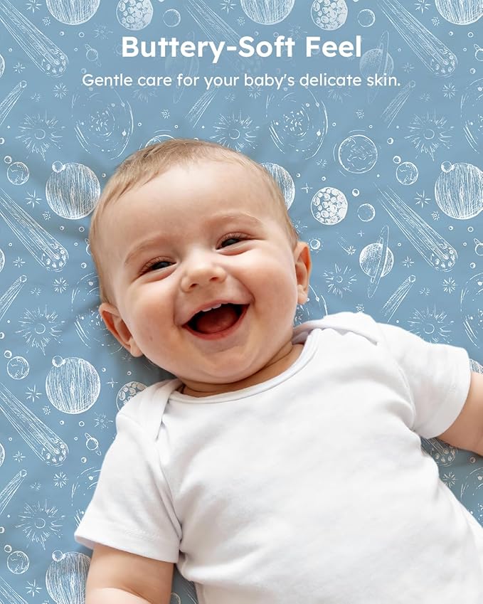 Pack and Play Sheets Fitted 3 Pack, Mini Crib Sheets - Image 6
