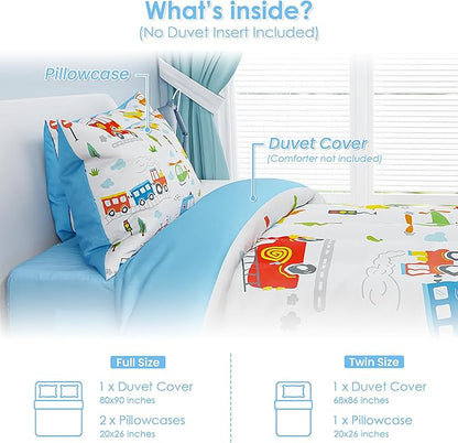 SANDJEST Transportation Duvet Cover Sets Twin Size - Image 2