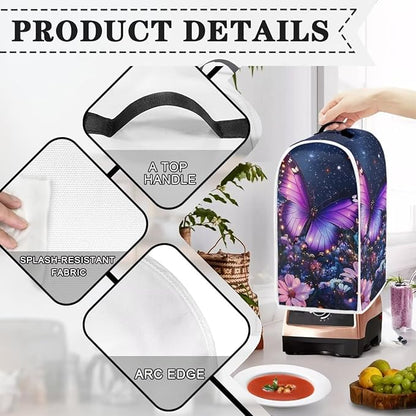 Purple Butterfly Blender Cover | Washable Smudge-Proof Appliance Protector - Image 4