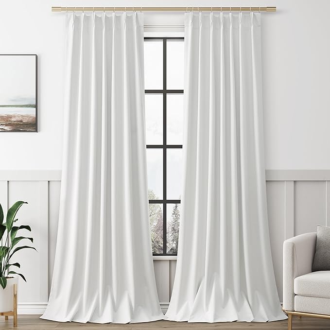Off White Blackout Curtains 96 Inches Long by Aersas