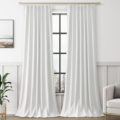 Off White Blackout Curtains 96 Inches Long by Aersas