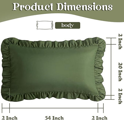 KKJIAF Ruffle Body Pillow Cases Set of 1, Ruffled Pillow Covers - Image 3