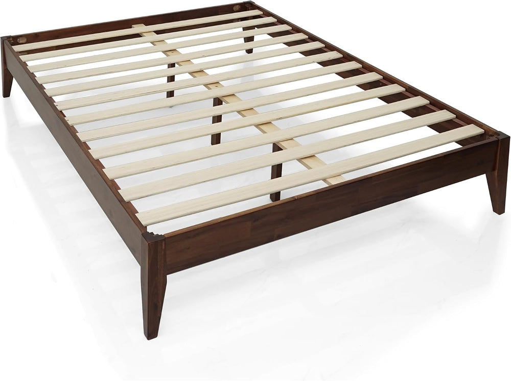 Acacia Mervyn Solid Wood Bed Frame Without Headboard, King Size, Chocolate