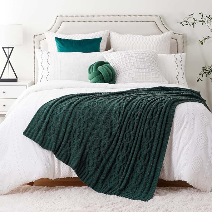 Battilo Christmas Dark Green Throw Blanket - Image 7
