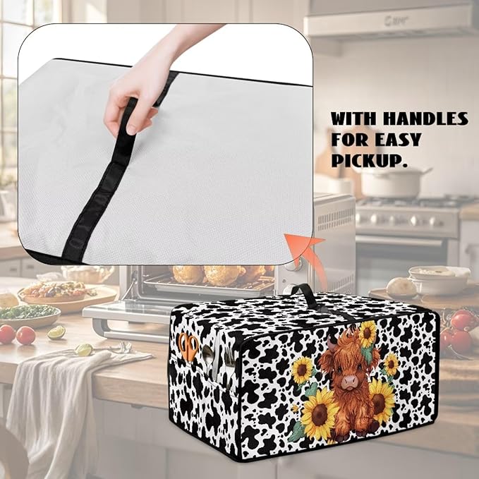 Microwave Oven Cover with Storage Pockets Waterproof Toaster Oven Dust Cover - Image 5