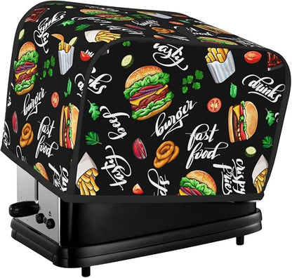 Funny Hamburger Fast Food 2 Slice Toaster Cover, Waterproof Toaster Dust Cover by Unknown