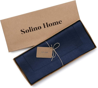 Solino Home Linen Navy Blue Table Runner 132 Inches Long - Image 5