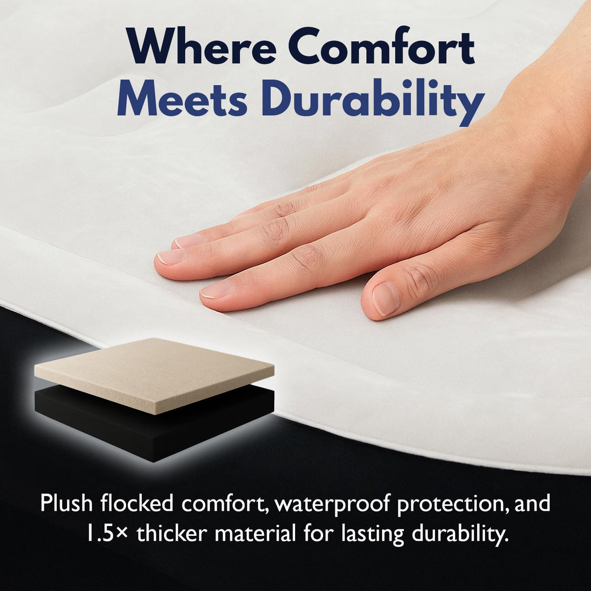 king koil california king air mattress with built-in shown in use