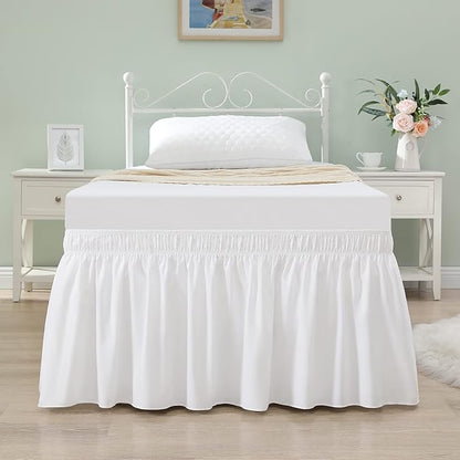 RIMELA Dorm Bed Skirt Twin XL 18 Inch Drop, Extra Long Wrap Around Elastic Bed - Image 4
