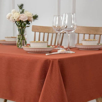 maxmill Linen Looking Square Tablecloth Waterproof Spillproof Wrinkle Resistant by maxmill