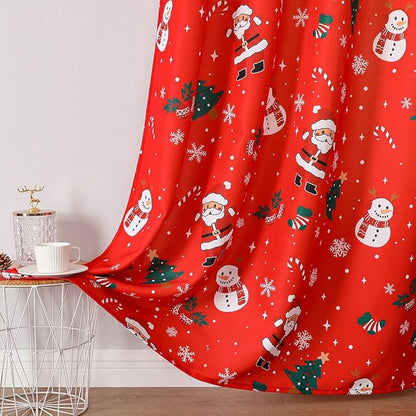 Christmas Valance 52x18 Inch, Light Filtering Rod Pocket Valances - Image 3