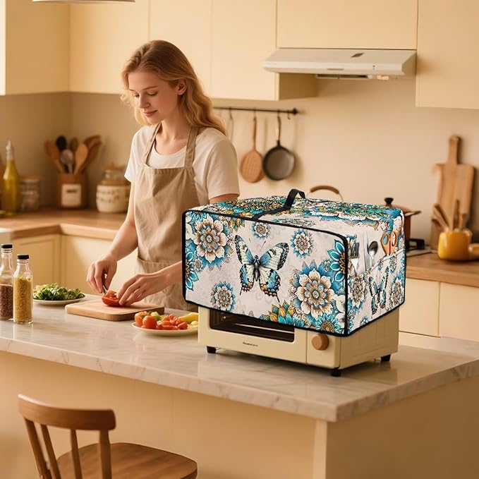 Microwave Oven Dust Cover Waterproof Polyester-Linen Fabric Microwave Oven - Image 3