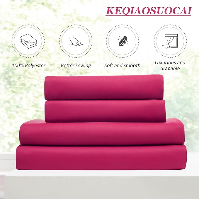KEQIAOSUOCAI Pinch Pleated Hot Pink Blackout Curtains 72 Inches Long, Sound & - Image 5