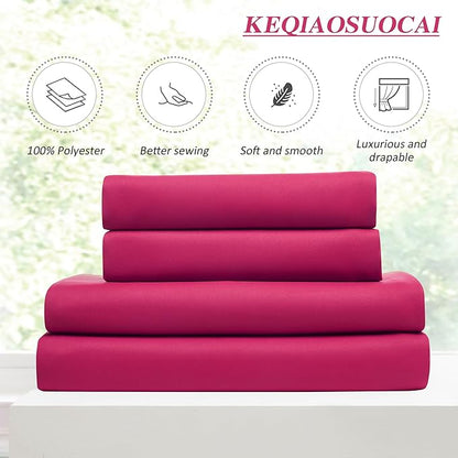 KEQIAOSUOCAI Hot Pink Fuchsia Pinch Pleated Curtains Blackout 84 Inches Long - Image 5